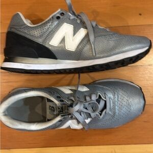 New Balance 574 silver shimmer